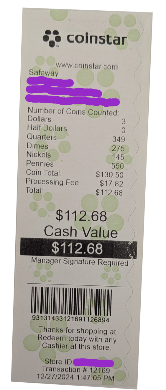 coinstar receipt